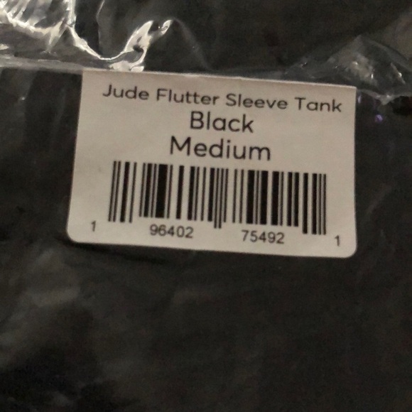 Marine Layer Jude Tank Top Ruffle Flutter Sleeve Crinkled Cotton Black NWT M - Picture 6 of 8